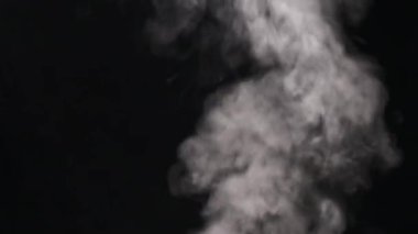 Beyaz dumanlı sabit bir duman bulutu temiz bir siyah arkaplana karşı zarafetle yükselir ve büyüleyici bir ruhani hareket gösterisi yaratır. Atmosfer, gizem ya da görsel efekt eklemek için mükemmel.