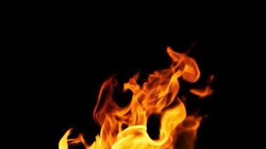 Alevlerin karanlık bir zemin üzerinde dans ettiği büyüleyici yavaş çekim görüntüleri. Karmaşık hareketleri ve ateşin canlı renklerini yakalıyor..