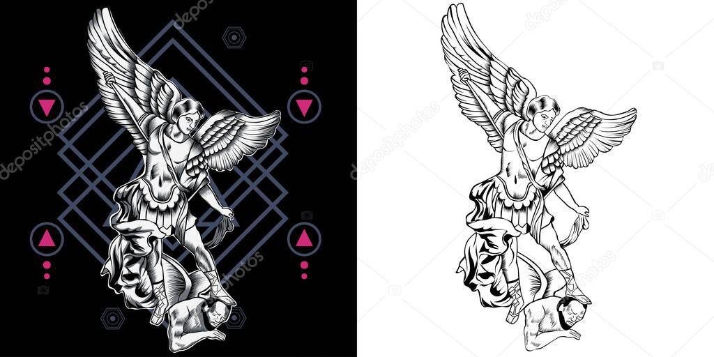 Archangel of heaven vector illustration