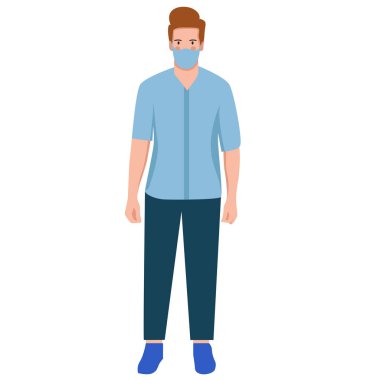 man wearing face mask illustration
