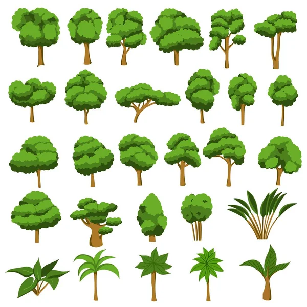 Zbiór Ilustracji Drzew Może Być Używany Zilustrowania Każdej Natury Lub — Wektor stockowy