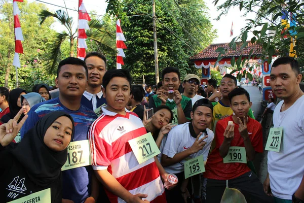 Jakarta Indonesia 2018 Enthusiastic People Take Part Inter Village Marathon — 图库照片