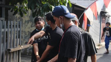 Jakarta, Endonezya 07: 20 2021: Müslüman cemaati Kurban Bayramı 'nı kutlamak için toplandı