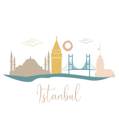 İstanbul figürleri tasarım vektörü