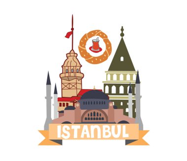 İstanbul figürleri tasarım vektörü