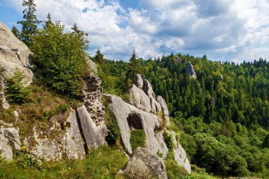Eski kalenin kalıntıları, tarihin, arkeolojinin, mimarinin ve doğanın eşsiz bir anıtı. 9.-16. yüzyılların eski Rus kayalık savunma kompleksi. Tustan, Ukrayna