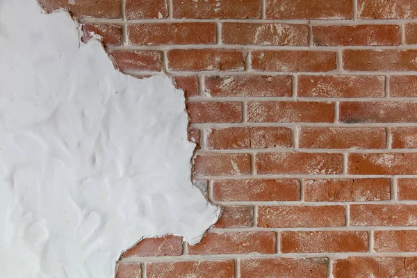 Beyaz Alçılı Tuğla Bir Duvarın Arka Planı Dokusu — Stok fotoğraf