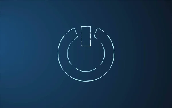 Güç düğmesinin vektör illüstrasyonu. Enerji, elektrik teknolojisi konsepti. Izgara ve noktalardan yapılmış güç düğmesi simgesi.