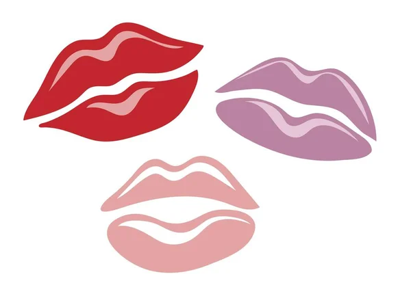 Mão Desenhado Mulher Lábios Beijo Boca —  Vetores de Stock