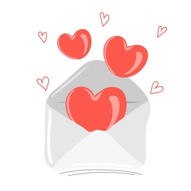 Mail envelope with hearts. Valentine's Day concept.