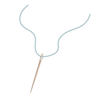 Beyaz bir arka plan üzerinde izole iş parçacığı ile iğne