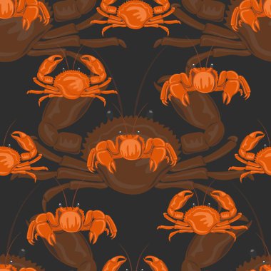 Seamless pattern with Crabs. Marine dweller. Concept of sea and ocean life