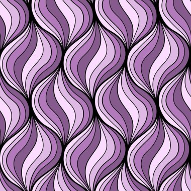 Seamless wave pattern.  Geometric striped ornament with many lines.