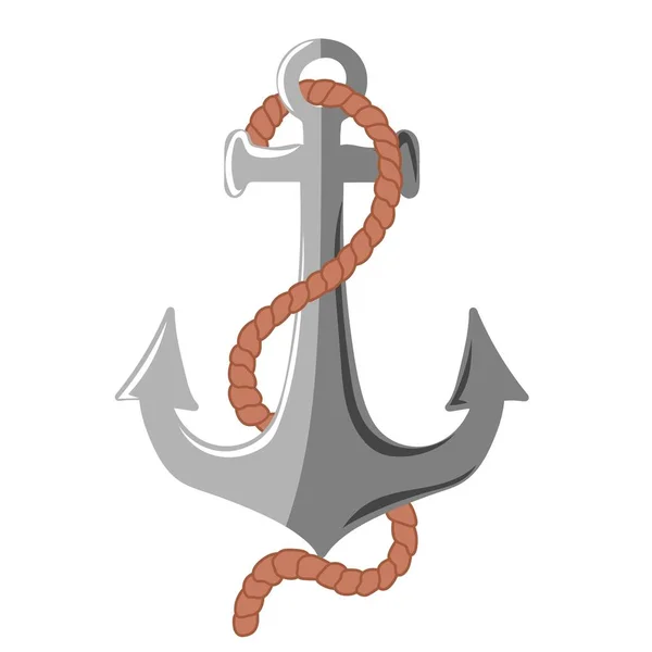 Hand Drawn Anchor Rope Mooring Vessel Sea Bottom — Stock vektor