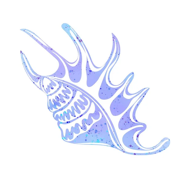 Seashell Shellfish Marine Dweller Concept Sea Ocean Life Watercolor — Image vectorielle