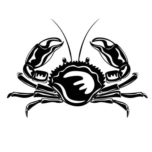 Silhouette Crab Seafood Shop Logo Signboard Restaurant Menu Fish Market — Wektor stockowy