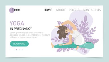 Hamilelik Yogası. Web iniş sayfası ya da yoga stüdyosu ya da online ders için web sitesi şablonu. Hamilelikte sağlık ve sağlıklı yaşam tarzı