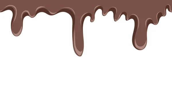 Leche Derretida Chocolate Dulce Goteando Sin Costura — Archivo Imágenes Vectoriales