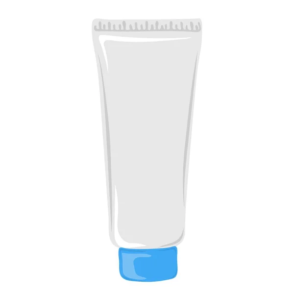 Lege Plastic Buis Met Dop Voor Cosmetica Body Cream Huidverzorging — Stockvector