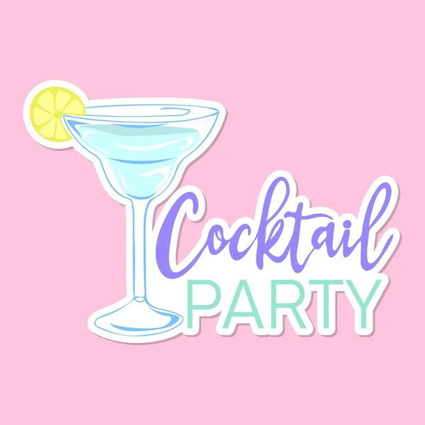 Sticker Cocktail Expression Inspirante Avec Cocktail Été Impression Motivationnelle Pour — Image vectorielle