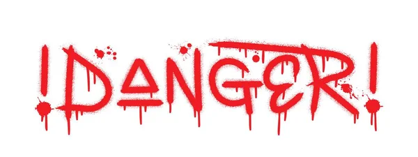 Texte Danger Avec Effet Éclaboussure Gouttes Style Graffiti Urbain Rue — Image vectorielle