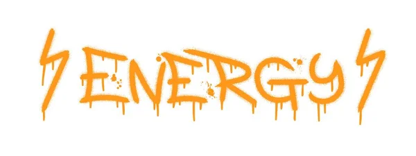 Texte Énergétique Avec Effet Éclaboussure Gouttes Style Graffiti Urbain Rue — Image vectorielle