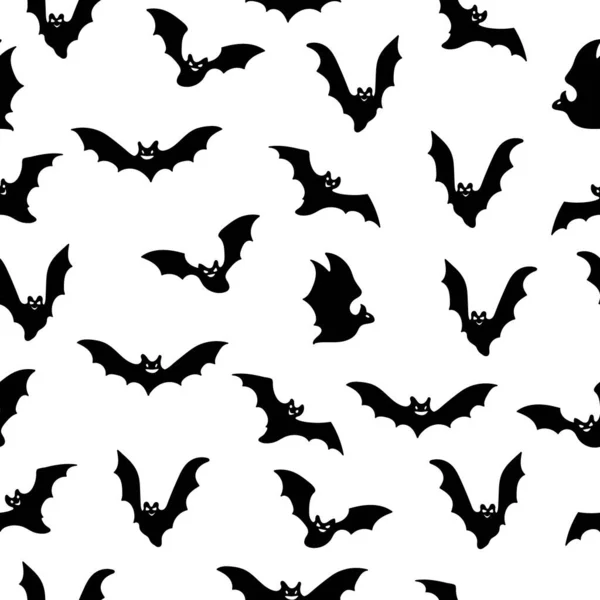 Halloween Padrão Sem Costura Com Silhuetas Morcegos Voadores Textura Férias — Vetor de Stock