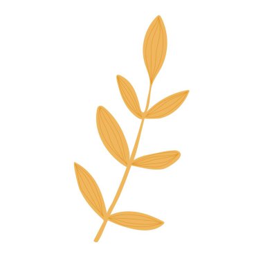 Basit bir sonbahar yaprağı. Sonbahar dekoratif tasarımı, cadılar bayramı daveti, hasat veya şükran günü için el çizimi ögesi