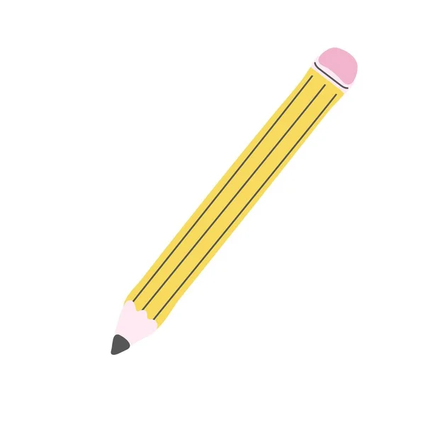 Handgezeichneter Bleistift Mit Radiergummi Bildungskonzept — Stockvektor