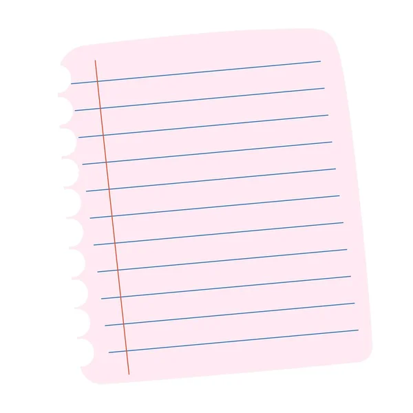 Linienpapier Aus Einem Notizbuch Leeres Notizbuch — Stockvektor