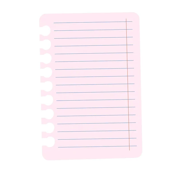 Linienpapier Aus Einem Notizbuch Leeres Notizbuch — Stockvektor