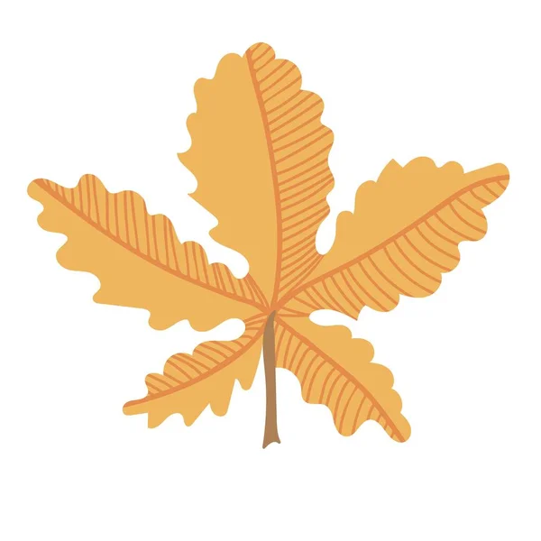 Απλό Φθινοπωρινό Φύλλο Κάστανου Χειροποίητο Στοιχείο Για Φθινοπωρινό Διακοσμητικό Σχέδιο — Διανυσματικό Αρχείο