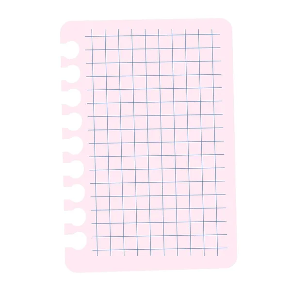 Quadratisches Papier Aus Einem Notizbuch Leeres Notizbuch Bildungskonzept — Stockvektor