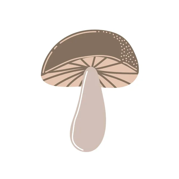 Simple Autumn Mushroom Hand Drawn Stylized Element Autumn Decorative Design — Stock Vector