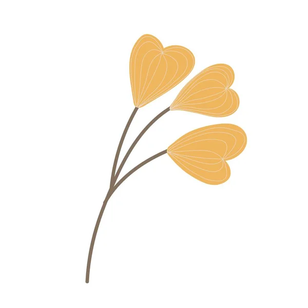 Απλό Autumn Twig Φύλλα Χειροποίητο Στοιχείο Για Φθινοπωρινό Διακοσμητικό Σχέδιο — Διανυσματικό Αρχείο
