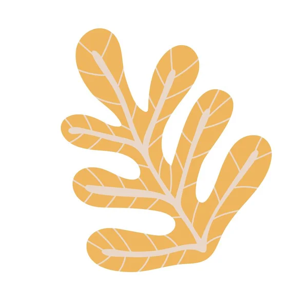 Απλό Κίτρινο Φθινοπωρινό Φύλλο Χειροποίητο Στοιχείο Για Φθινοπωρινό Διακοσμητικό Σχέδιο — Διανυσματικό Αρχείο