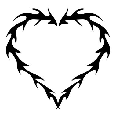 Dekoratif kalp şekilli çerçeve. Retro Neo kabile barok süsü. Vektör tasarım ögesi