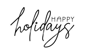 Mutlu tatil mektupları dizaynı. Mevsimlik tebrik kartı şablonu. Bayram tebrik kartları ve afiş için yaratıcı el yazısı. Modern işaret harfleri