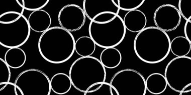 Siyah üzerine dokulu daireler çizilmiş soyut geometrik, pürüzsüz desen. Tekrarlanan geometri fırça darbeleri dokusu. Tekstil, kumaş, duvar kağıdı, ambalaj, albüm ve ambalaj için harika.