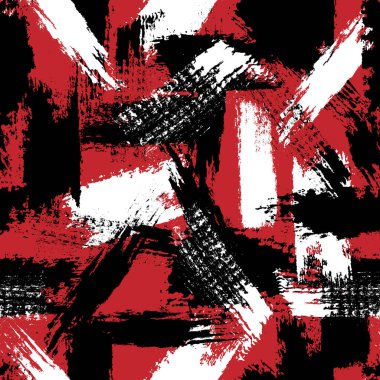 Grunge pürüzsüz desenli. Fırça darbeleri tasarımı. El çizimi siyah mürekkep, boya lekesi yüzey izi. Tekstil, kumaş, duvar kağıdı, ambalaj, albüm ve ambalaj için harika.