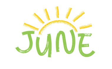 Haziran. Güneş ile işaretlenmiş modaya uygun bir işaret. Mevsimlik tasarımlar, tebrik kartları, afişler ya da davetiyeler için harika