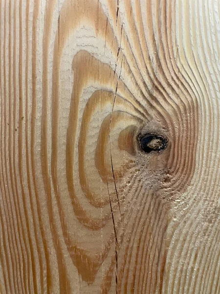 Oberfläche Eines Brettes Mit Einem Abgeschnittenen Knoten Holzstruktur Draufsicht Kopierraum — Stockfoto