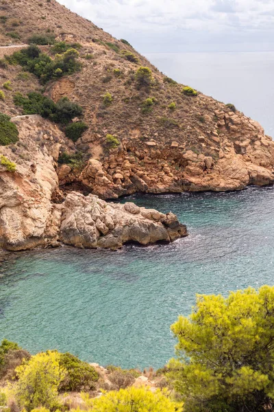 Береги Скелі Туристичні Місця Півдні Іспанії Біле Узбережжя Валенсії — стокове фото