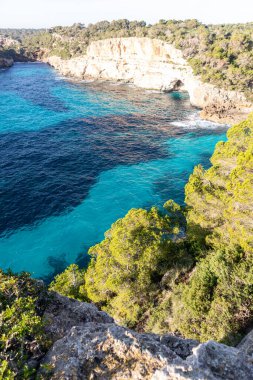 Beaches, cliffs and coves in Majorca, Spain. Mediterranean Sea.