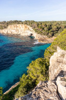 Beaches, cliffs and coves in Majorca, Spain. Mediterranean Sea.