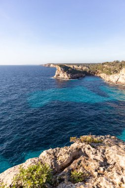 Beaches, cliffs and coves in Majorca, Spain. Mediterranean Sea.