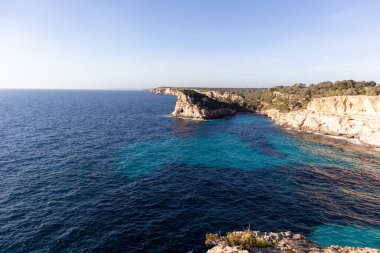 Beaches, cliffs and coves in Majorca, Spain. Mediterranean Sea.