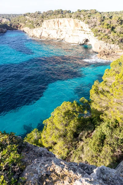 Beaches, cliffs and coves in Majorca, Spain. Mediterranean Sea.