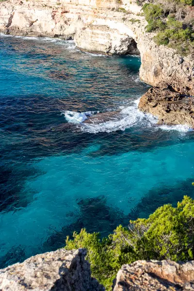 Beaches, cliffs and coves in Majorca, Spain. Mediterranean Sea.