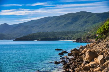 Portinho da Arrabida Setubal Portekiz 'de doğal bir cennet.